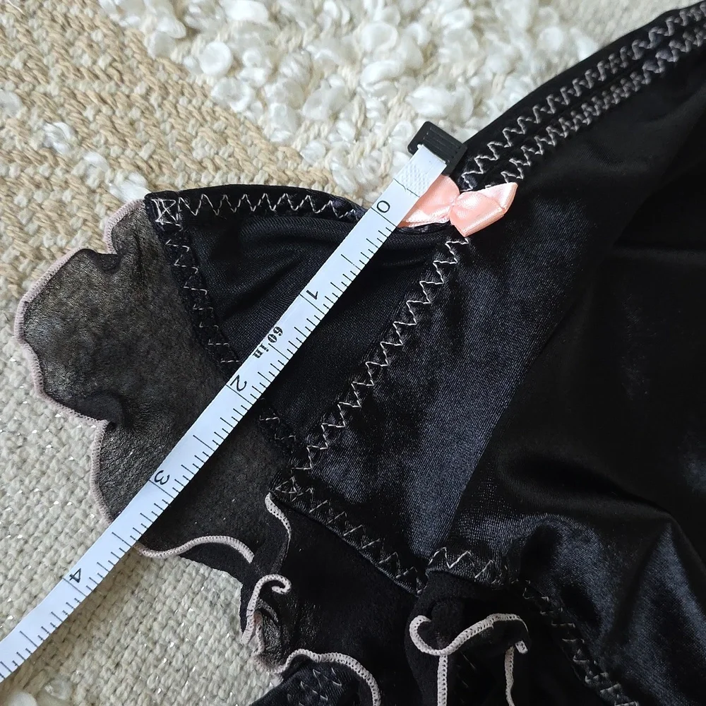 Victoria's Secret VTG Second Skin Satin Slip Dupont Skirt Thong Panty LARGE